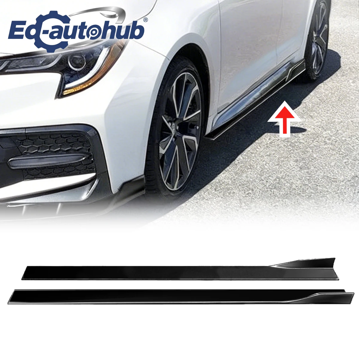 

Gloss Black Side Skirt Extension Lip Rocker for Toyota Corolla SE Sedan 2020-2025 Exterior Styling Kit Auto Accessory