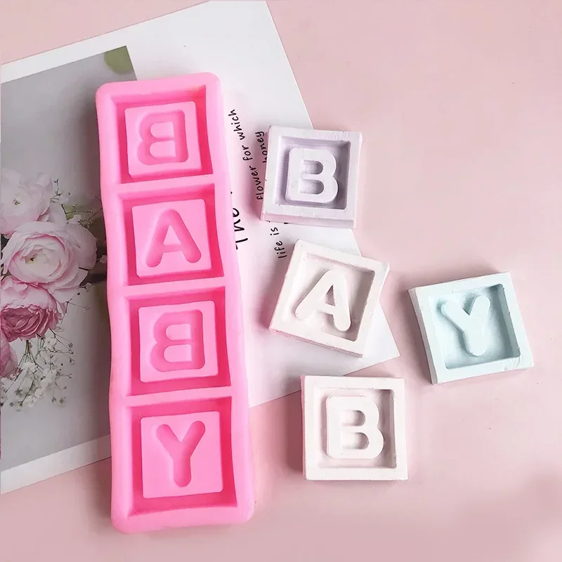 Silicone Square Letter Cake Mold Mould Baby Letter Baking Tool Plaster Chocolate Flip Moulds Candle Mold Cake Decorating Tools