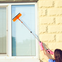 320cm Extended Window Cleaning Tool Rotatable 2 in 1 Squeegee Cleaner Mop Splicing Rod Glass Household Car Windshield Cleaning