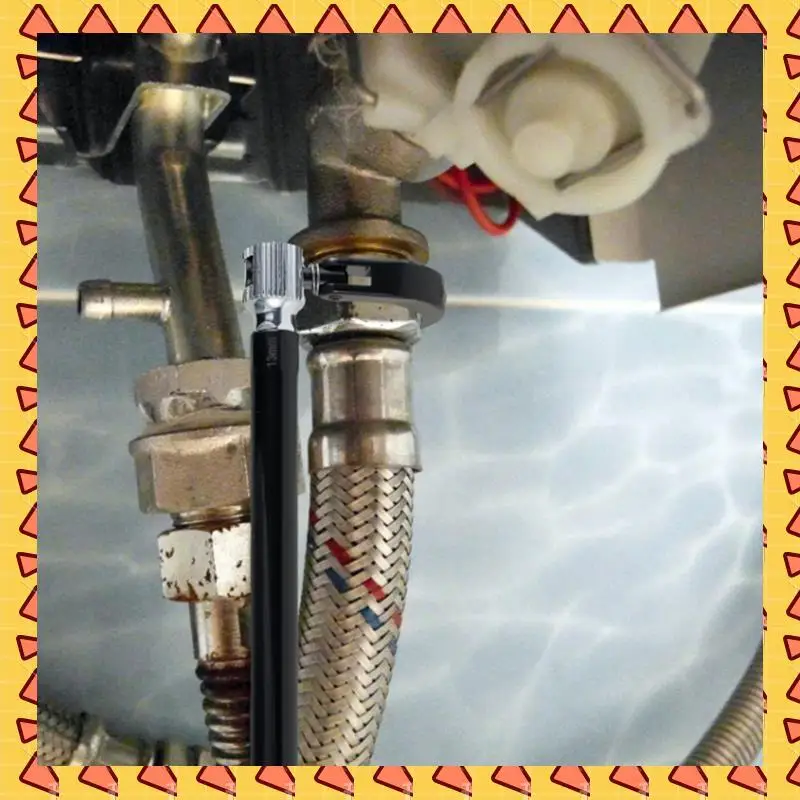 

A008 Faucet Wrench 9 To 17Mm Carbon Steel Plumber Socket Wrench With 6 Sockets And 1 Collet Tight Spaces Tap Back Nut Wrench