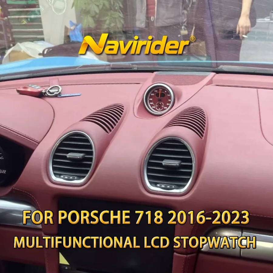 Dashboard Central LCD Clock For Porsche 718  New Upgrade Car Stopwatch Interior Clock Compass Time Electronic Meter