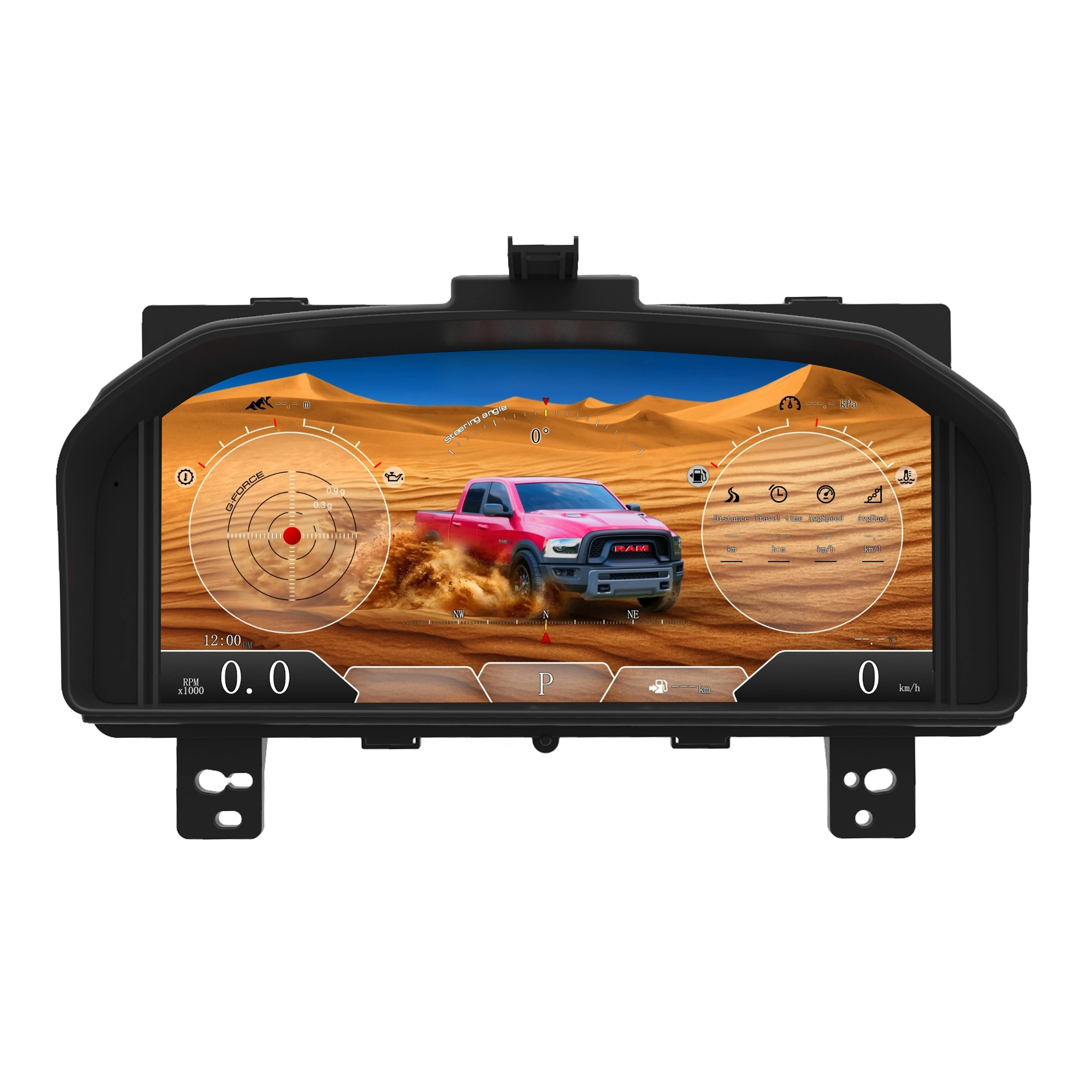 

13.1" Car Digital Gauge Cluster for Ram 1500 2500 3500 2008-2012 Instrument LCD Panel Dashboard Speedometer Display