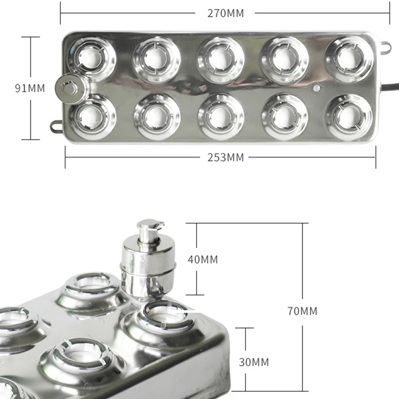 Aço inoxidável Ultrasonic Atomizador, Paisagem Jardim Pulverizador, Indústria Umidificador Fogger, Gerador de Névoa DC48V, 10 Cabeça