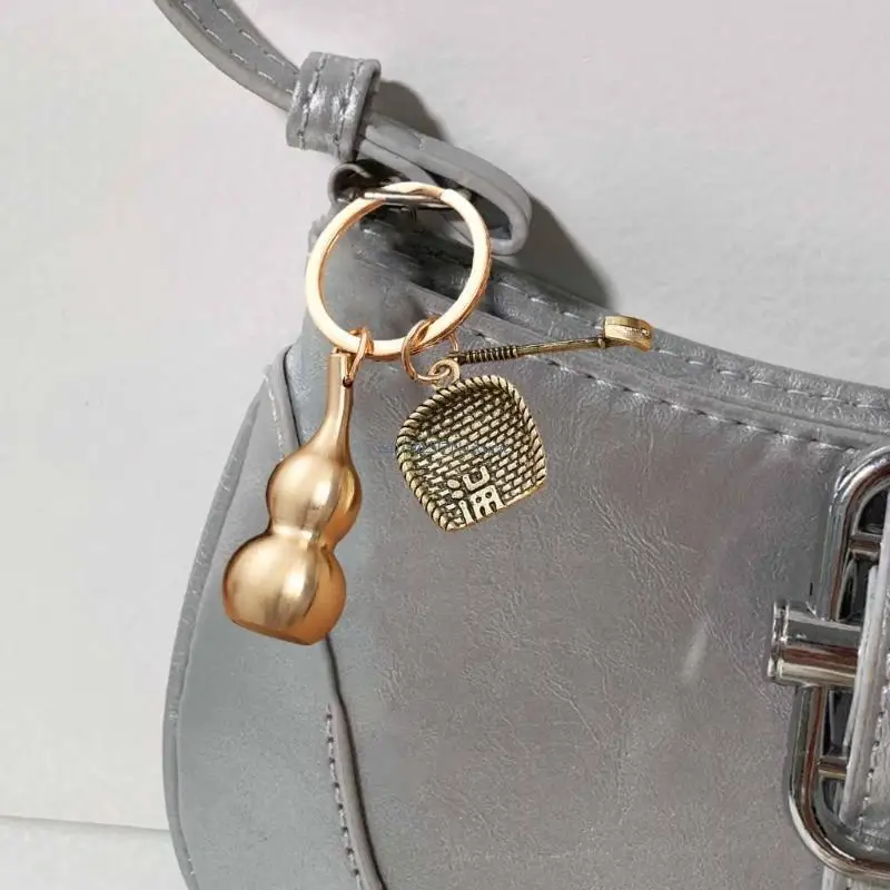 Multipurpose Brass Gourd Keychain Embracing Tradition and Convenient for All Ages Seek Unique Fashion Accessories