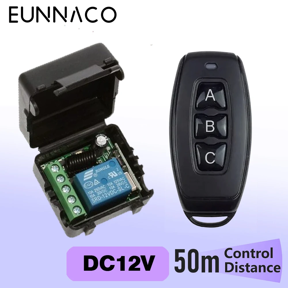 

433 Mhz Universal Wireless Remote Control Switch DC 12V Relay Receiver Module and RF Transmitter Electronic Lock DOOR DIY