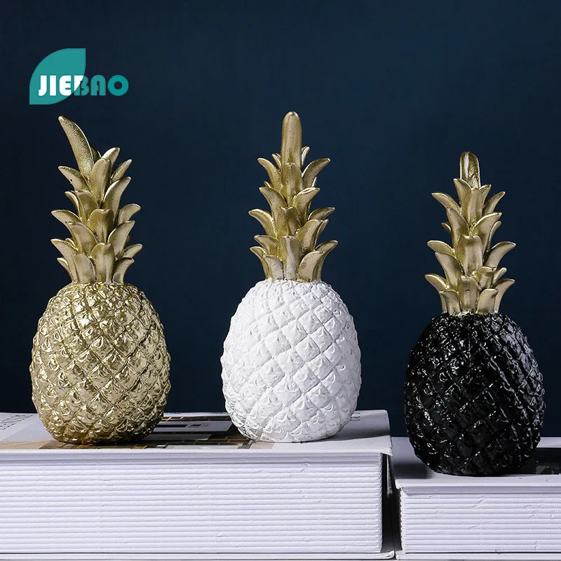 

Golden Pineapple Resin Crafts Statue Nordic Abstract Ornaments Figurines For Interior Sculpture Room Home Decor