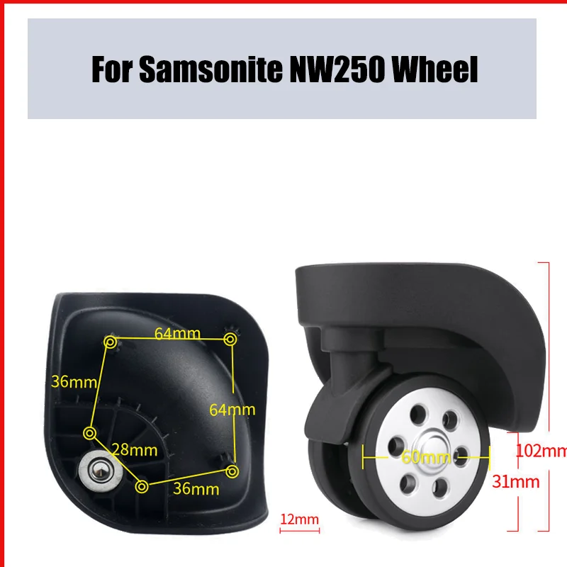 

For Samsonite NW250 Universal Wheel Replacement Suitcase Smooth Silent Shock Absorbing Wheel Accessories Wheels Casters Repair