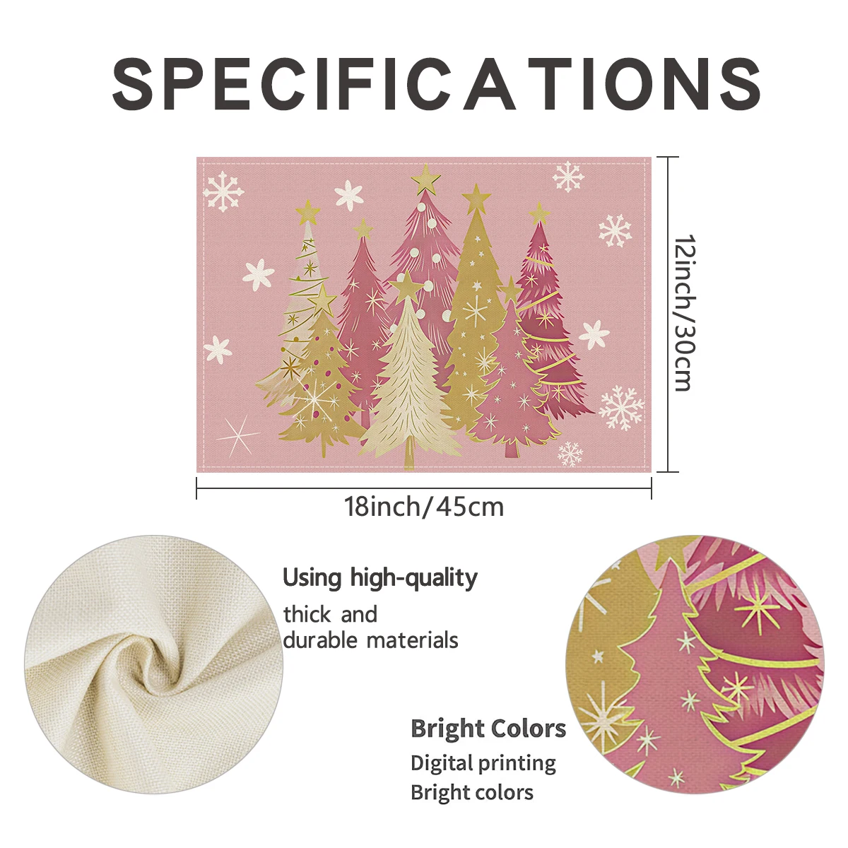1/4/6 個のクリスマスミールマット、クリスマスツリーパターン装飾テーブル滑り止め断熱マット、クリスマスパーティーの装飾