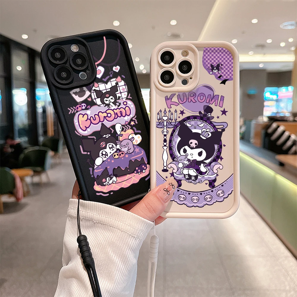 

Sanrio Kuromi Phone Case For Samsung A03 A04 A05S A10S A11 A12 A20S A21S A13 A14 A54 A34 A53 A33 Cover With Hand Strap