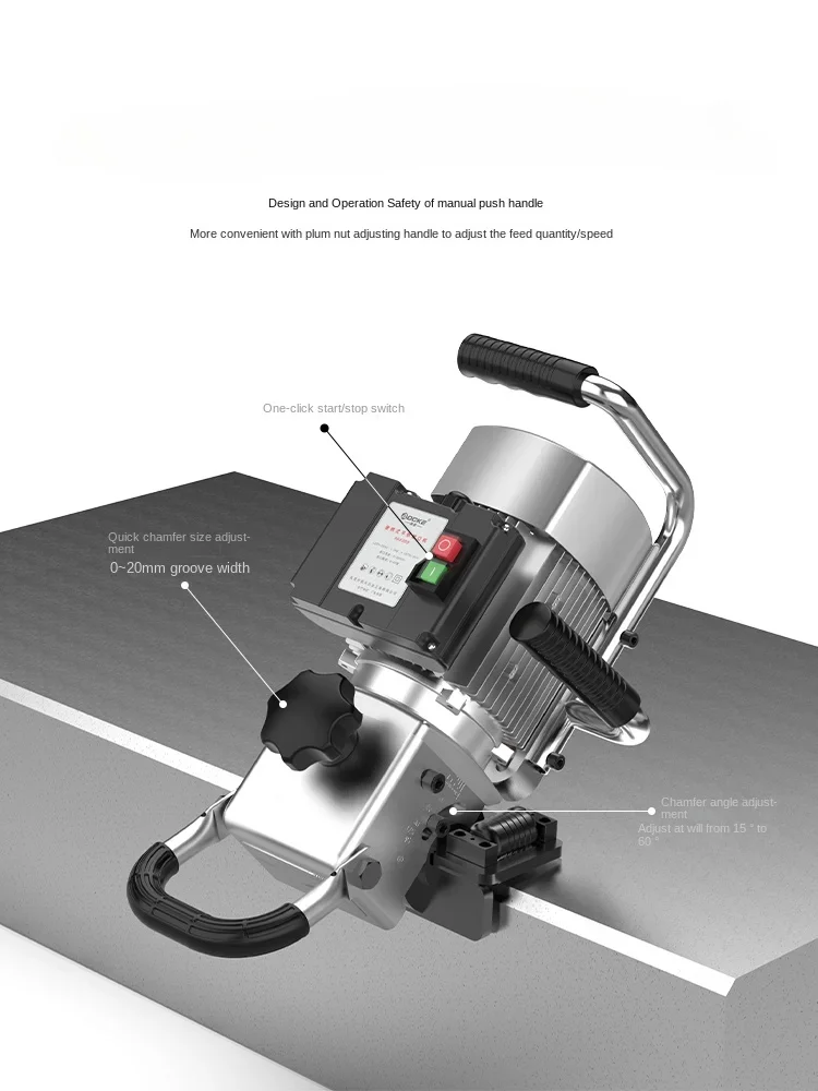 Straight Chamfers Variable Speed  2800 RPM 2HP 1phase Brushless Motor  Industrial Portable Plate Beveling Machine