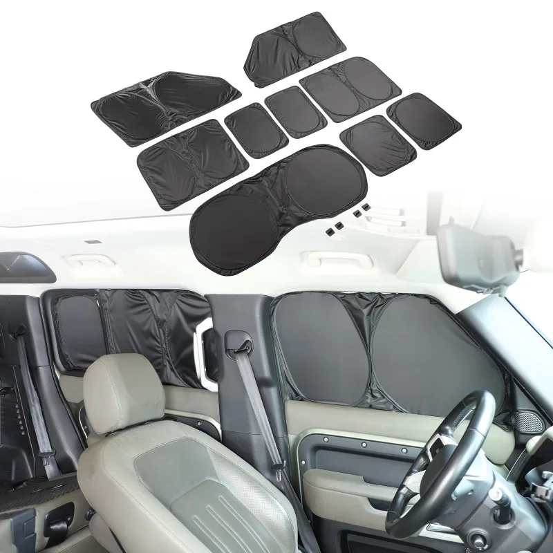 

For 2020-2025+ Land Rover Defender Full Window Sunshade Set Sunshade UV Protection Foldable Shade Sun Visor Car Accessories