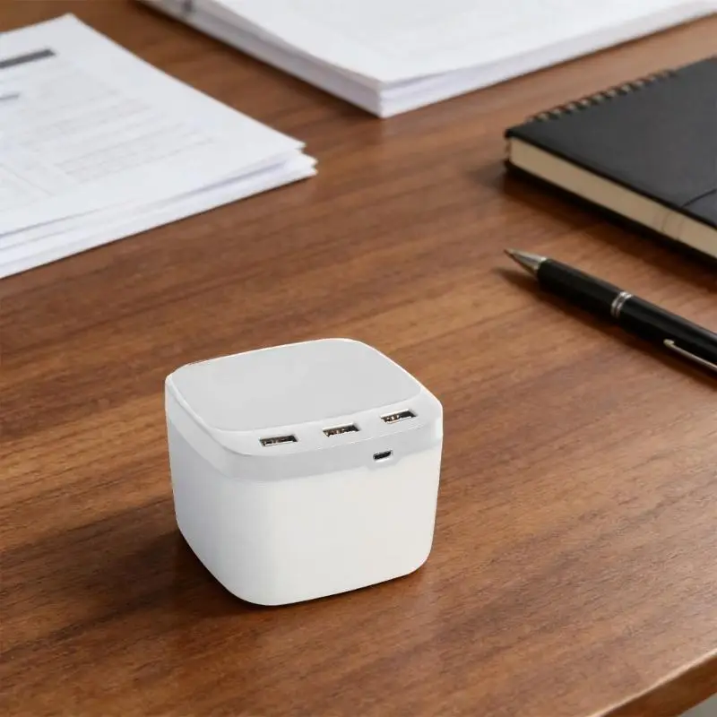 31BA 3 Port USB2.0 Adapter Combined With Pen Holder Featuring LED Light For Desk Accessory In Various Environment