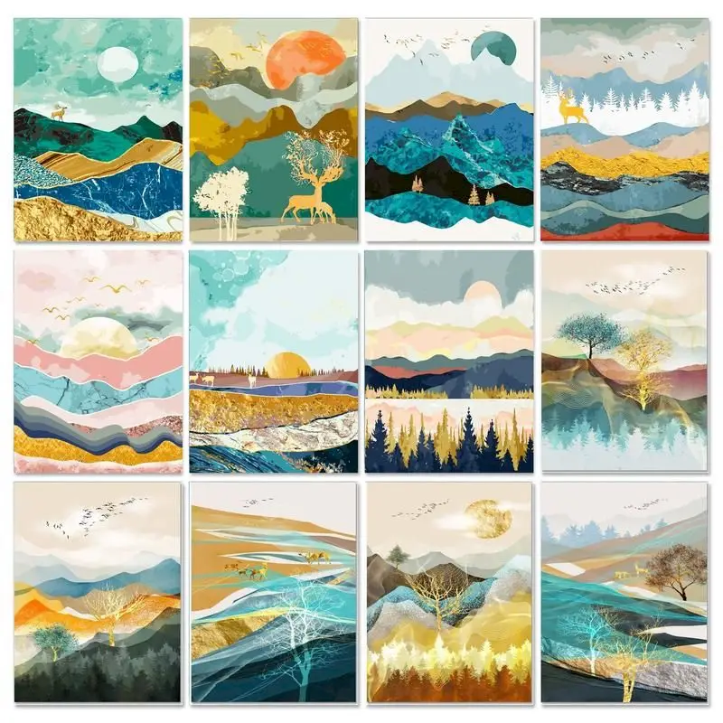 

GATYZTORY 60x75cm Diy Painting By Numbers On Canvas Colouring Picture Frame Painting Numbers Landscape Wall Art Home Decor Gift