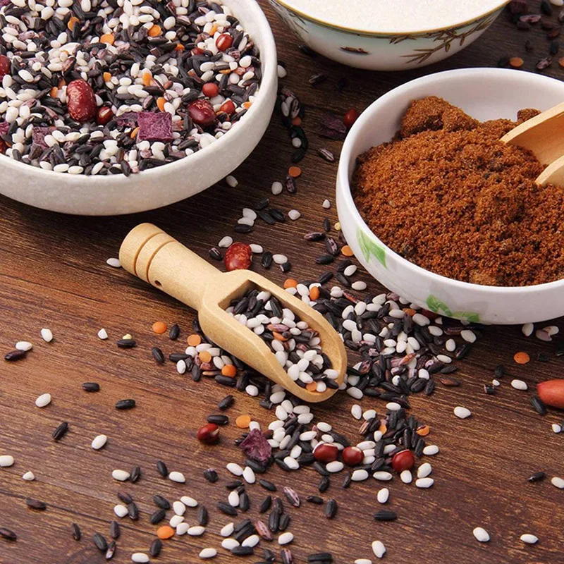 30 Pcs Wooden Color Spoon, Mini Bath Salt Spoon & 50 Pcs Small Wooden Spoons Mini Nature Spoons Light Brown