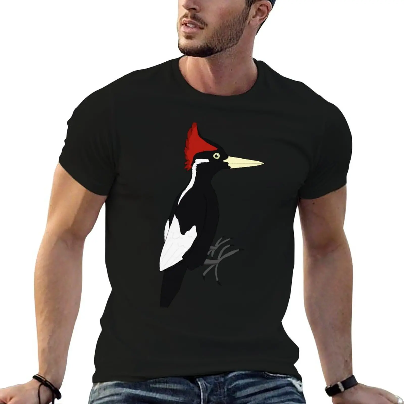 

Ivory-Billed Woodpecker T-Shirt man t shirt cotton man t shirt heavy cotton t shirt man casual T-Shirt