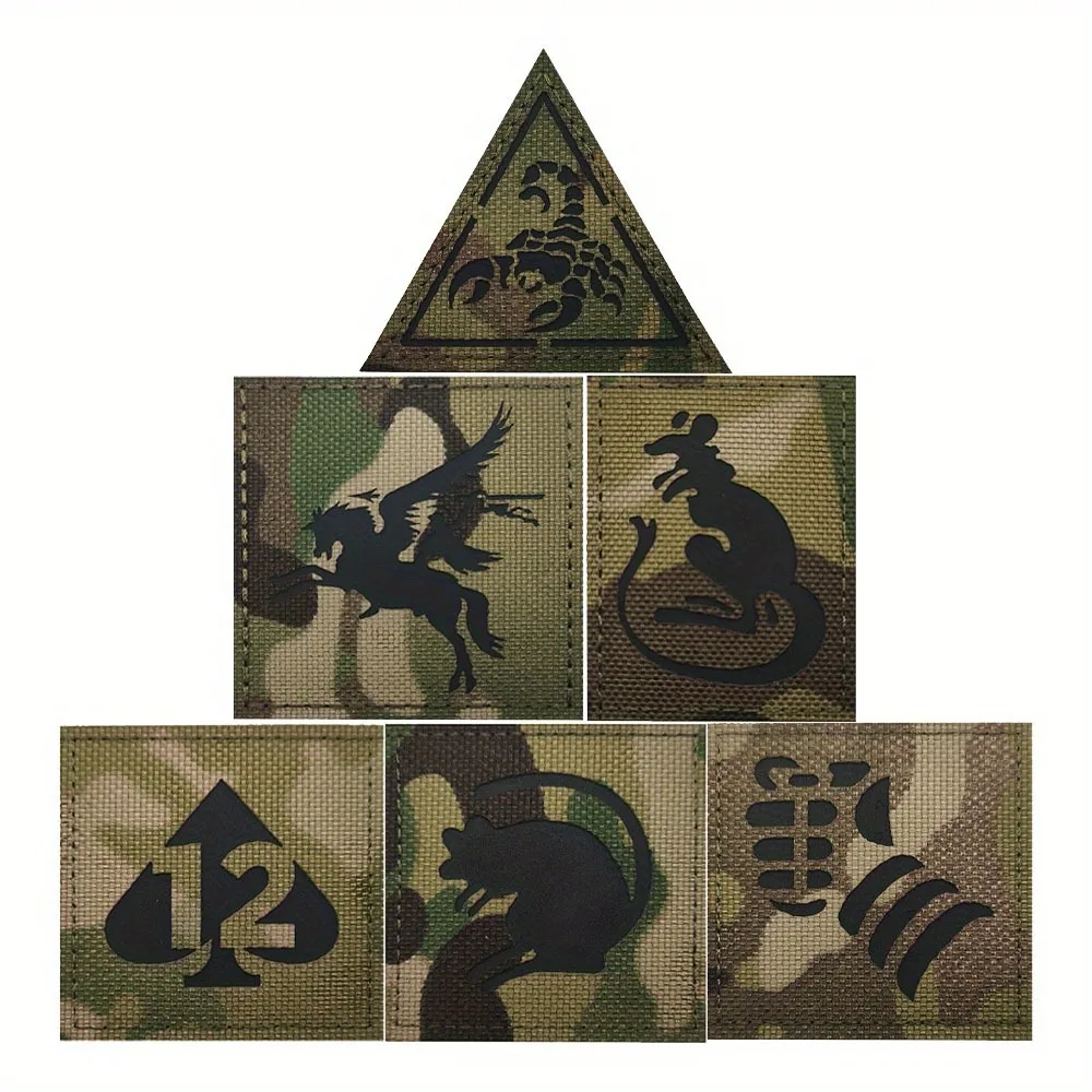 1pc Infrared Reflective Animal Scorpion Armband Rat IR Reflective Camouflage Square Patches for Clothing