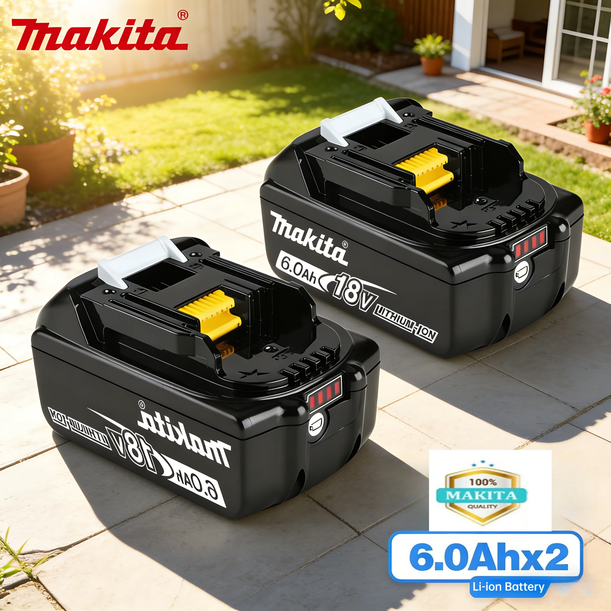 

For Upgraded 6.0Ah Replacement Battery for Makita 18V BL1860B BL1850 LXT Lithium-Ion with LED Indicator & BMS Protection