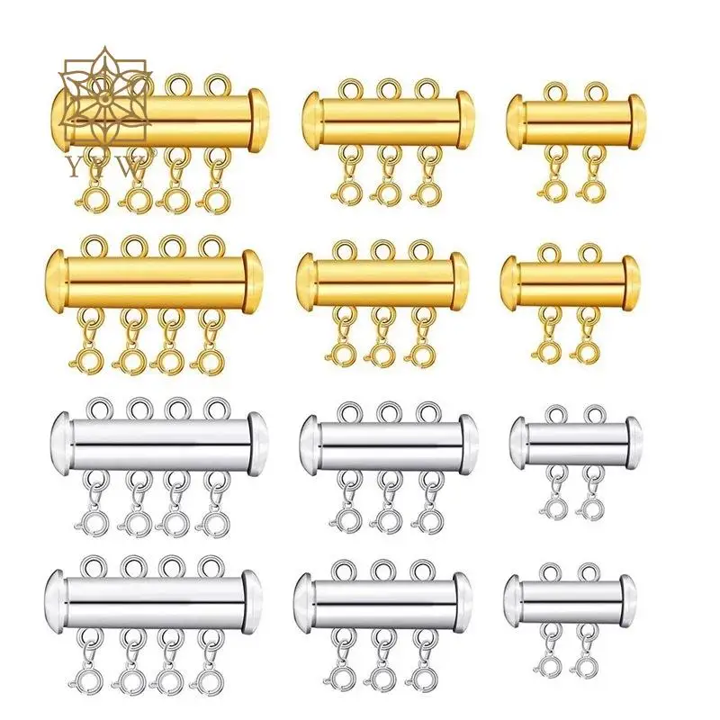 

10 Pcs Zinc Alloy Multi-Strand Slide Lock Clasp For Layered Bracelet Necklaces Buckle Hook Jewelry Making Accessories Wholesale