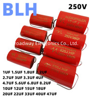 2PCS Speaker Divider High Tone Poleless MKP Capacitor 250V 15UF 156 18UF 186 20UF 206 22UF 226 33UF 336  40UF 406 47UF 476