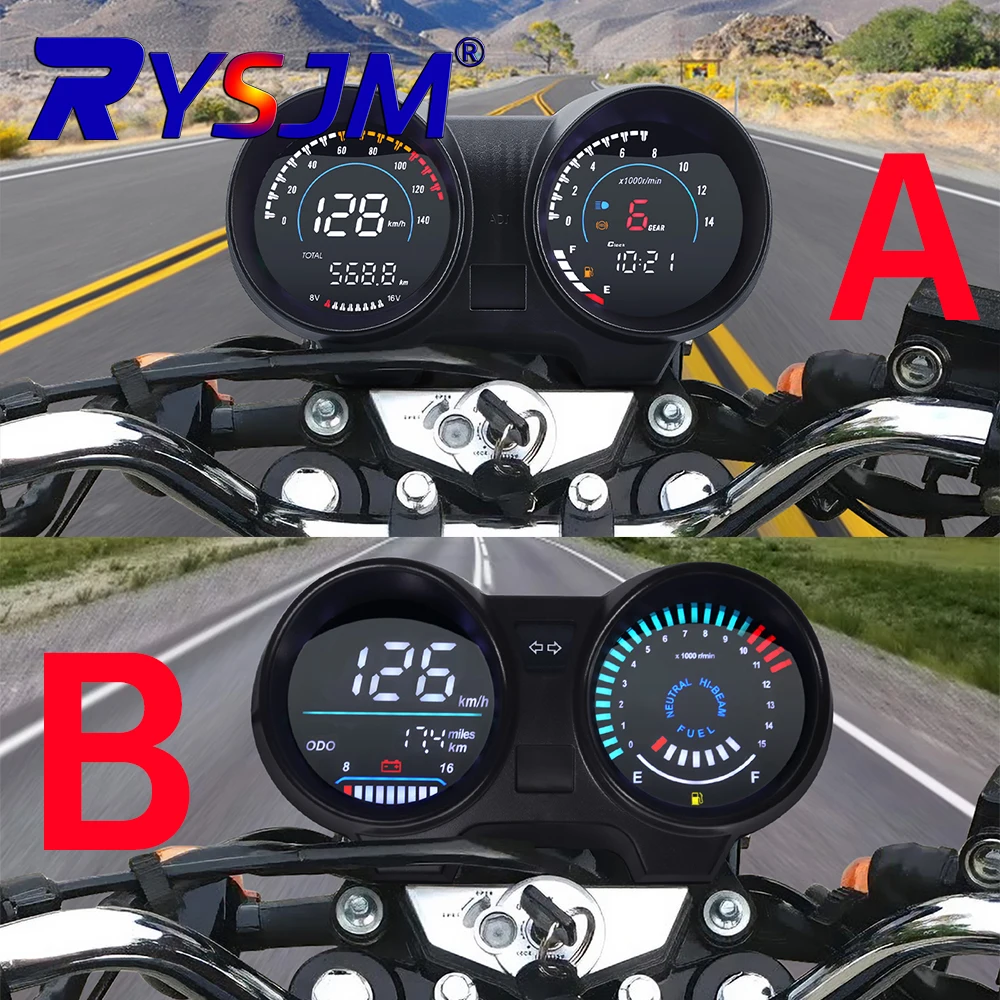 Motorcycle Digital Dashboard Electronic Instrument With Speedometer Tachometer Odometer Fuel Meter Voltmeter for Titan 150 Honda