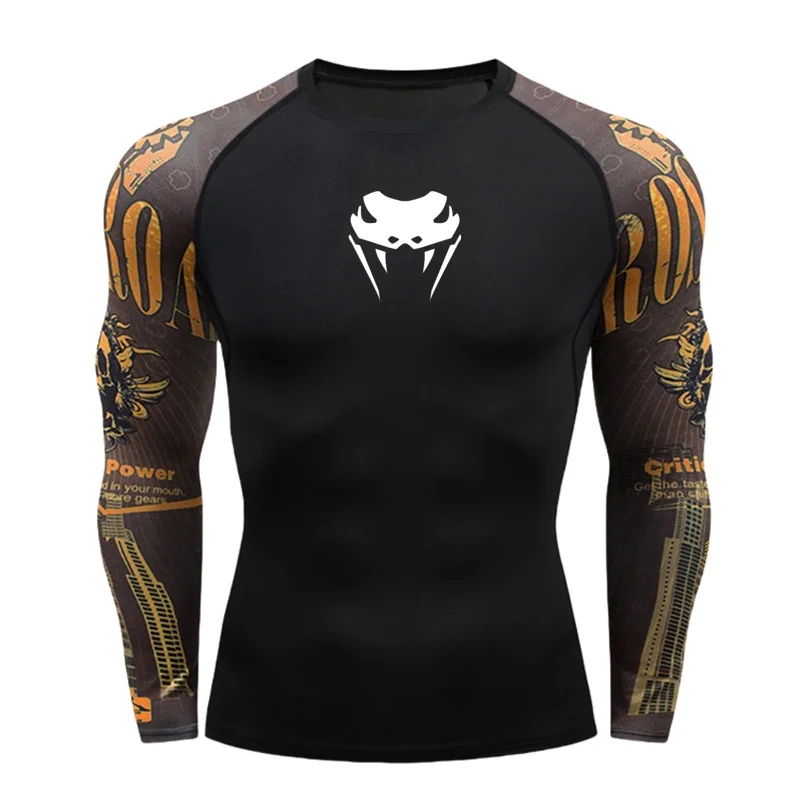 Sports Top Quick Dry Men\'s Compression Shirt Long Sleeve T-shirt Second Skin Gym Workout Short Fitness Running T-Shirt Men Wear