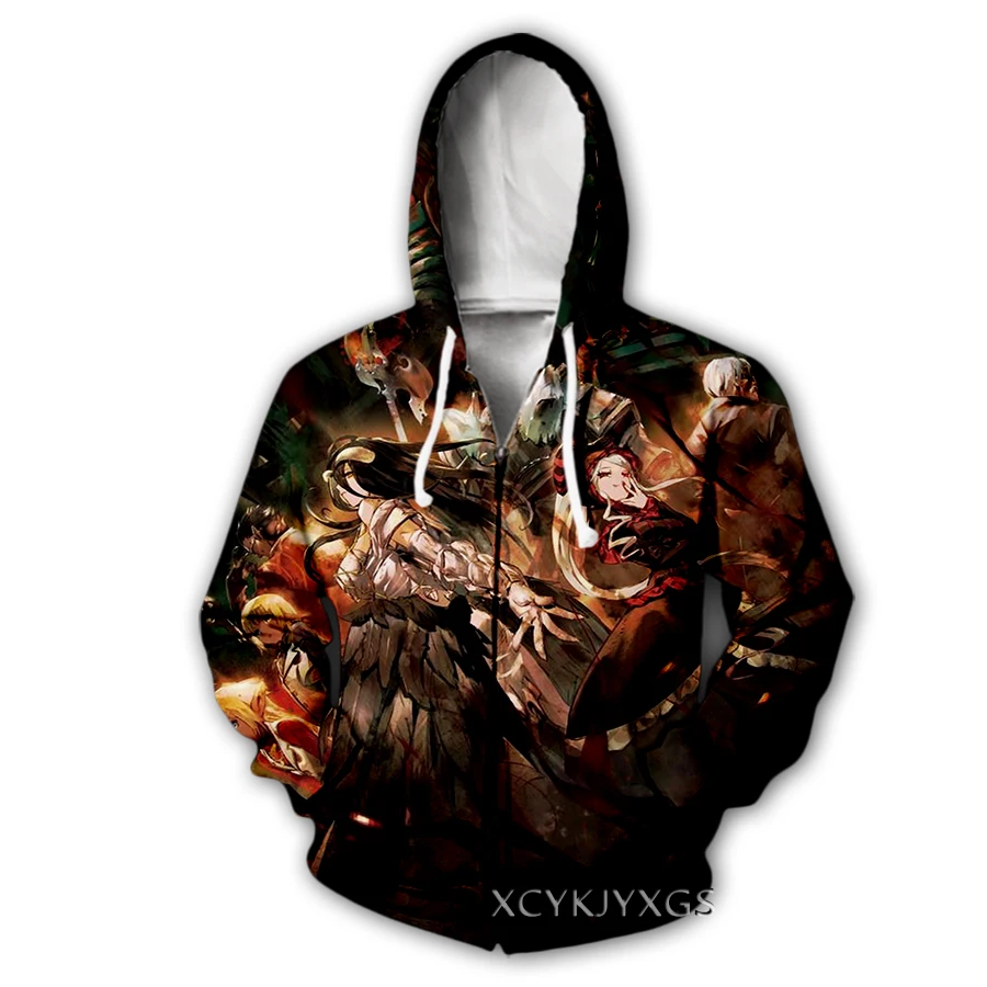 phechion New Men/Women's Overlord 3D Print Casual Zipper Hoodies Coat Hip Hop Tops Sports Zip Hoodeds B38