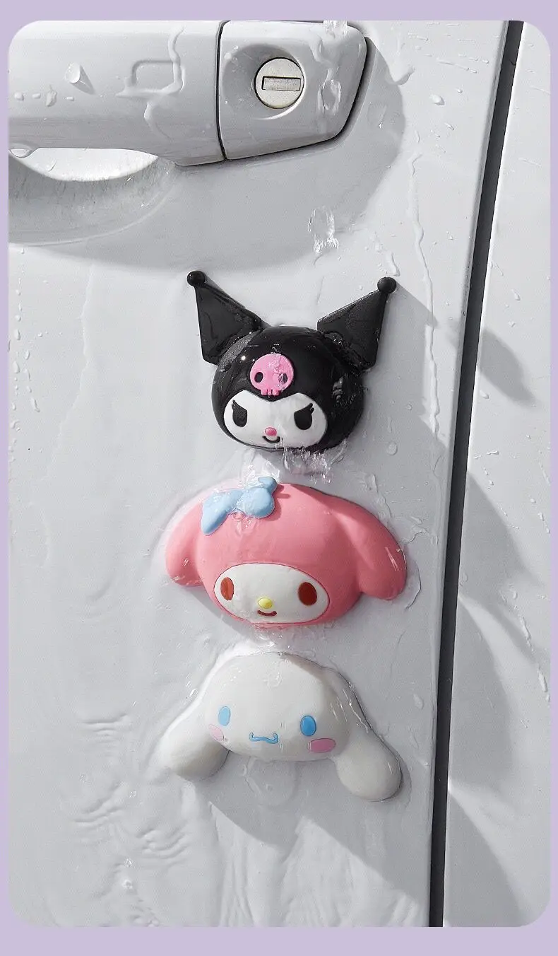 Sanrio Series Hello Kitty Kuromi My Melody Cinnamoroll 4-Piece Set Car Door Bumper Strip Door Lock Collision Prevention Pad
