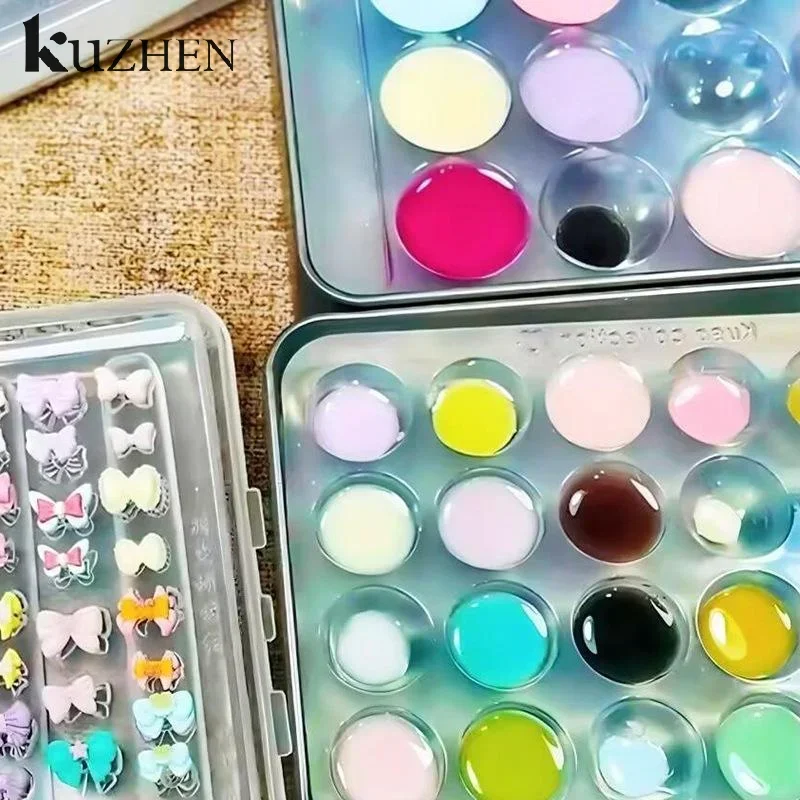 Hohe transparente Nail Art Nagel Farbpalette oder Gelpoliermittel Palette Mischen Zeichnung Farbplatte Pad Maniküre Display zeigt