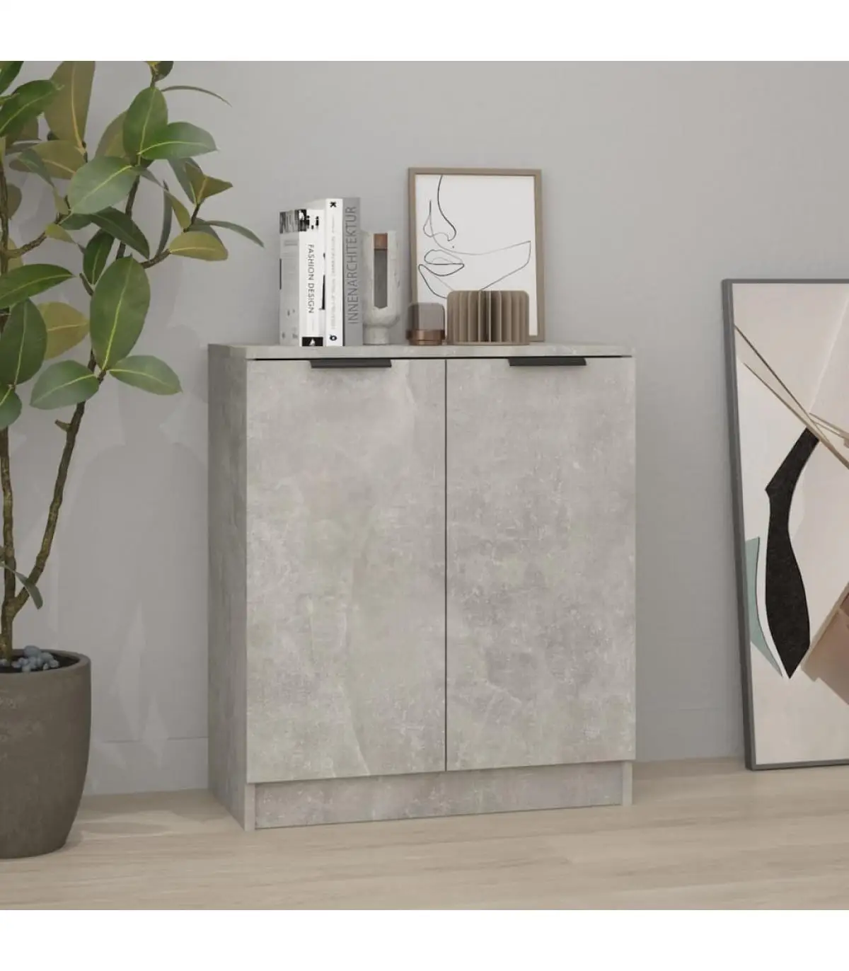 60x30x70 cm concrete gray plywood sideboard