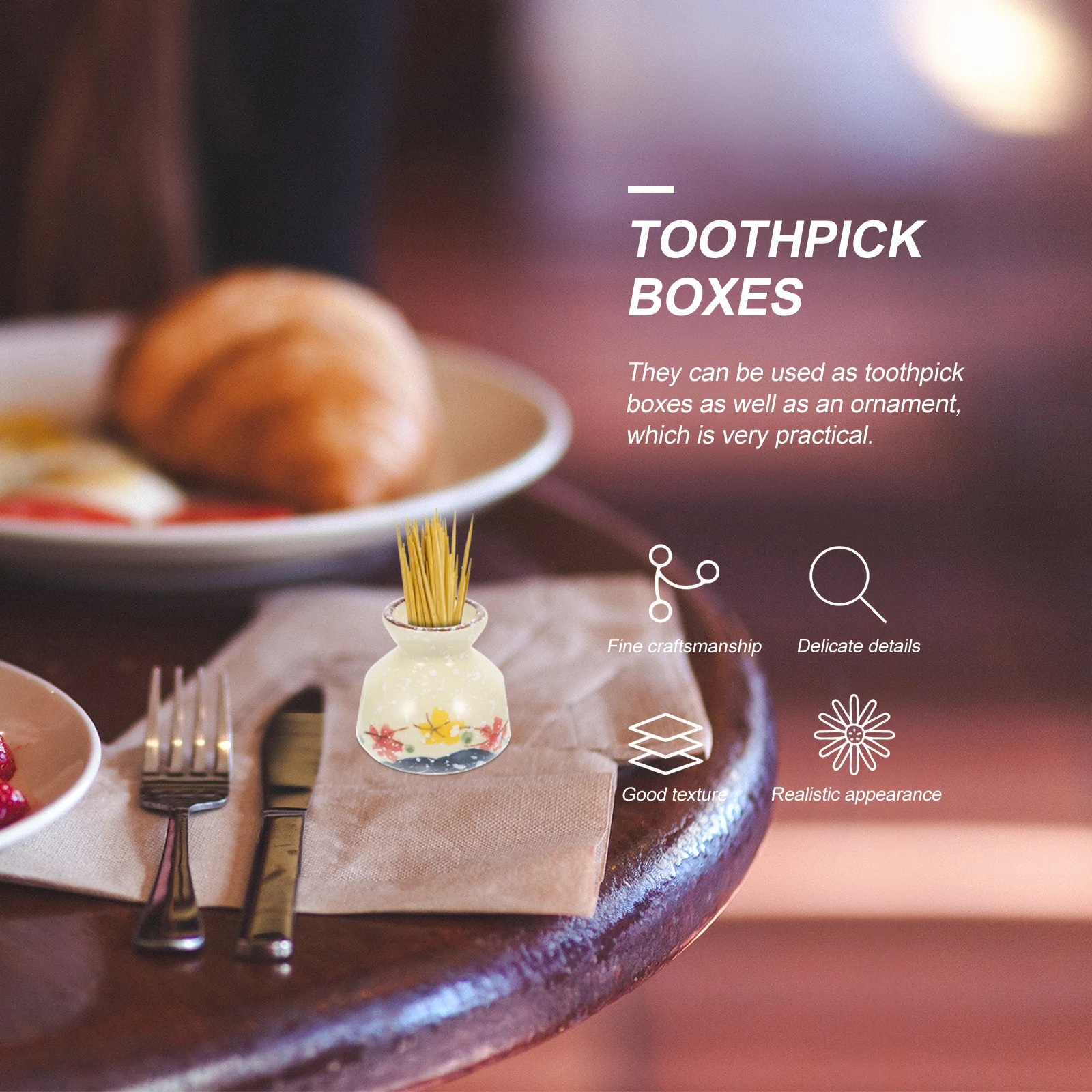 

Vintage Style Ceramic Toothpick Holder Mini Flower Vase Retro Small Dried Flowers Decorative Desktop Vase Creative Home Gift