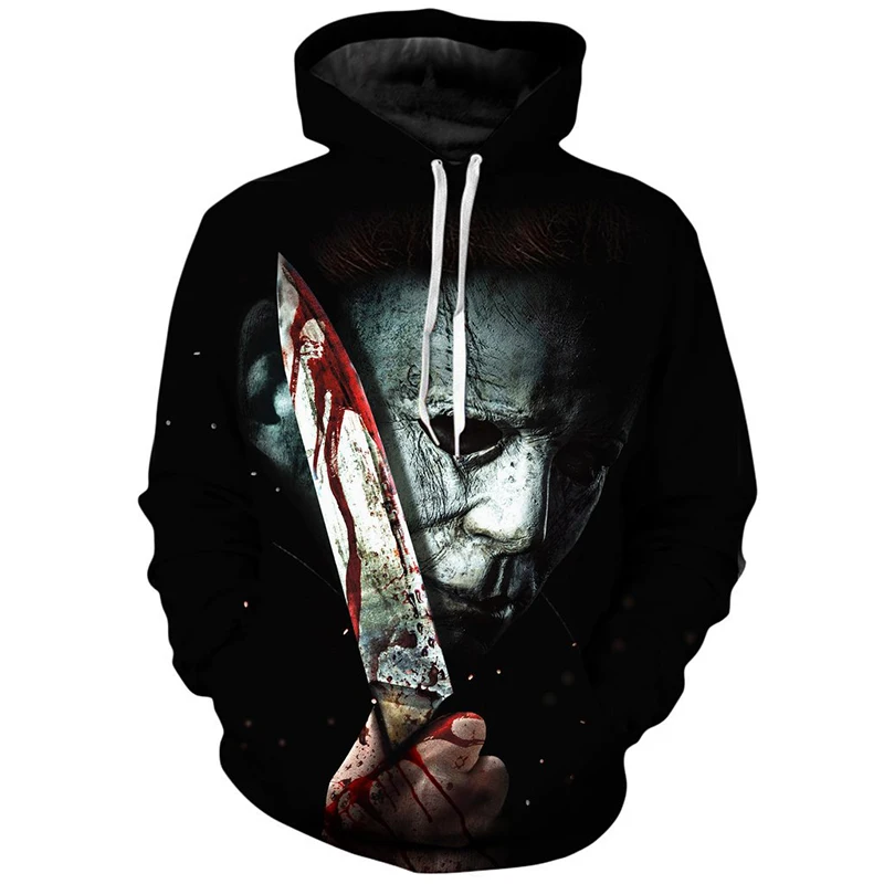 Halloween Michael Myers Horror Movie 3D Print Hoodies Men Women Casual Oversized Sweatshirts Hoodie Pullovers Tracksuit Clothing