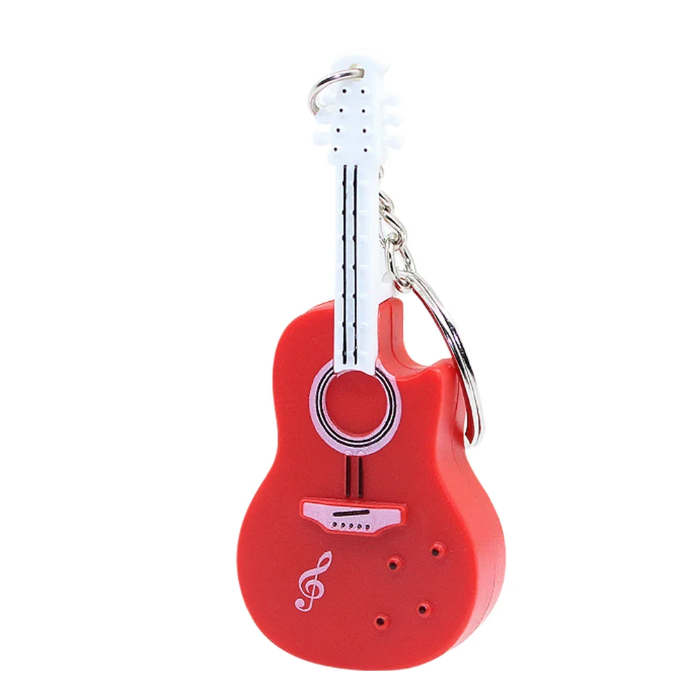 

Key Holder Guitar Keychain Music Gift with Lights Chains Women for Car Keys Keyring Backpack Pendant Red Purse Charms Miss