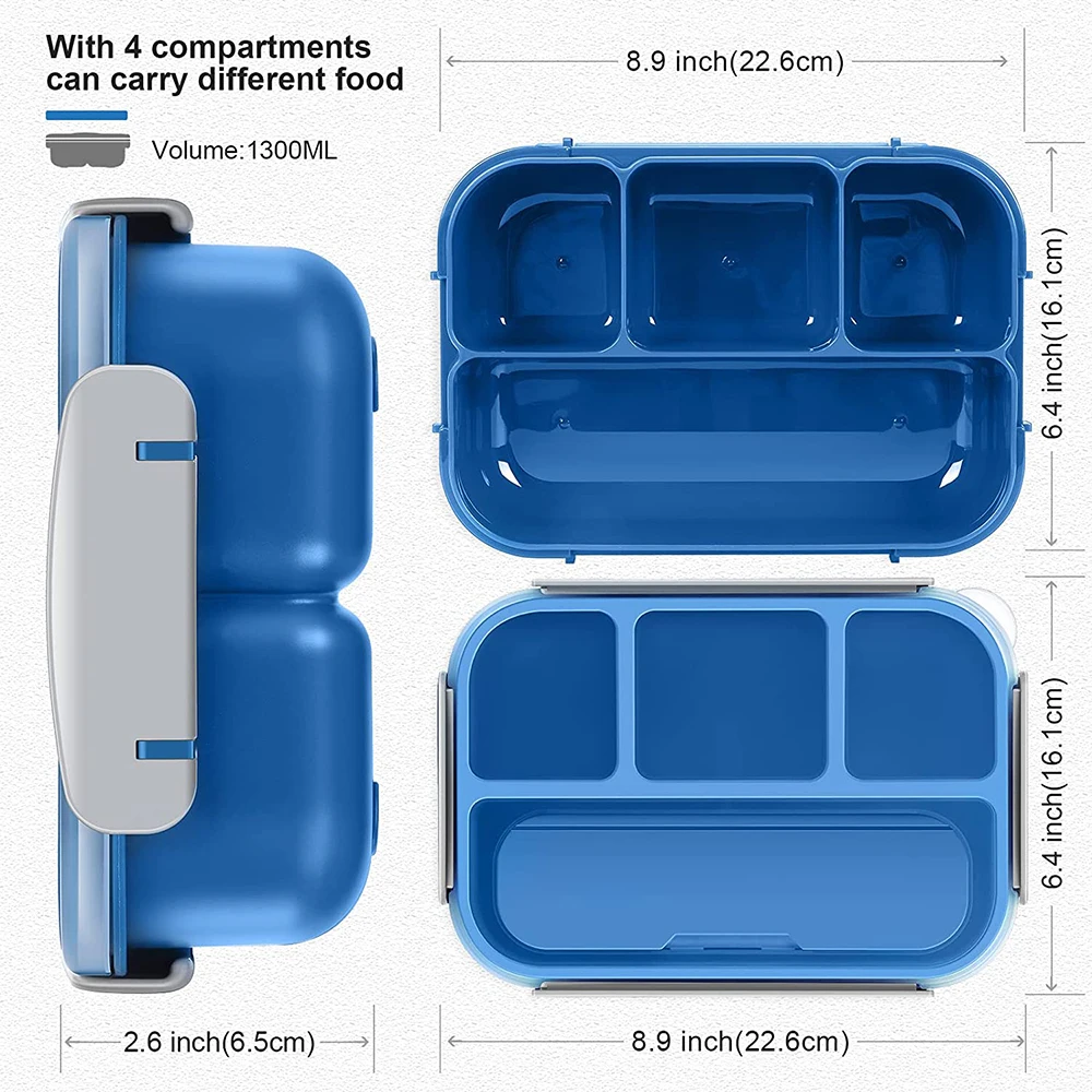 Lunch Box Bento Box 81oz Lunch Containers For Adult Kid Toddler 4 Compartment Bento Lunch Box Microwave Dishwasher Freezer Safe