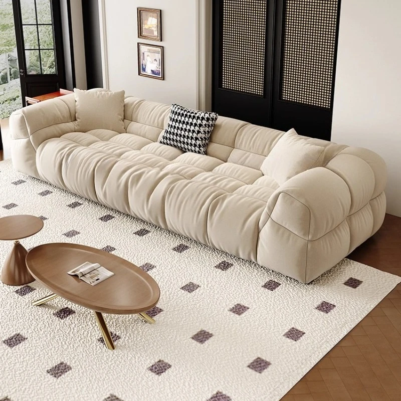 Italian Minimalism Suede Fabric Sofa Skin Friendly Anti Cat Scratch Suede Living Room Furniture Armchair Pine Wood Frame Couch