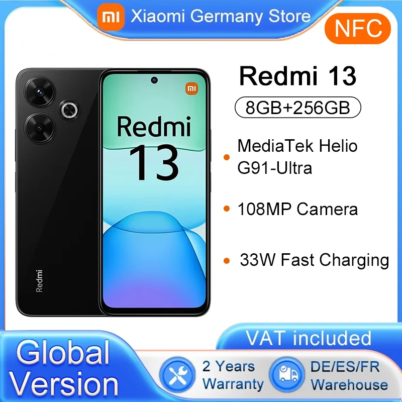 Global Version Xiaomi Redmi 13 NFC Smartphone MTK G91-Ultra 90Hz 6.79