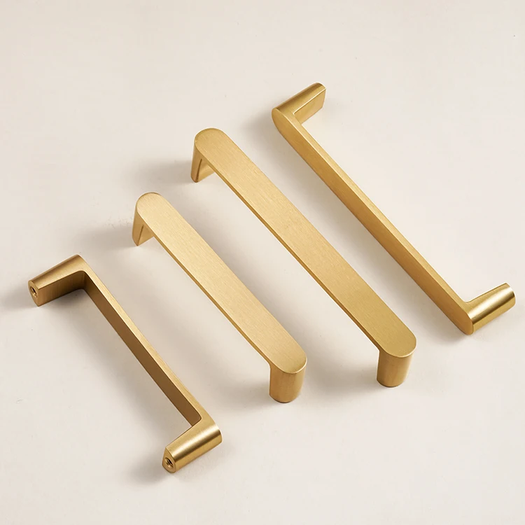 Dooroom Massiver Messing Schrankgriff im Schlichten Stil Kleiderschrank-Zuggriff Messing Matt-Gold Hardware Möbelgriffe – Detail 11