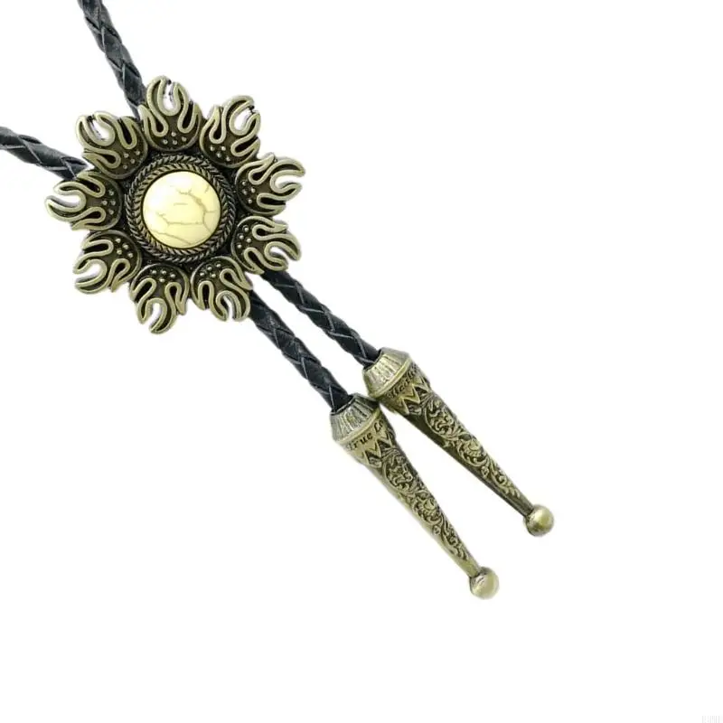 F3MF American Bolo Tie Western Sun Jewelry Cabecillo Cabecillo con piedra