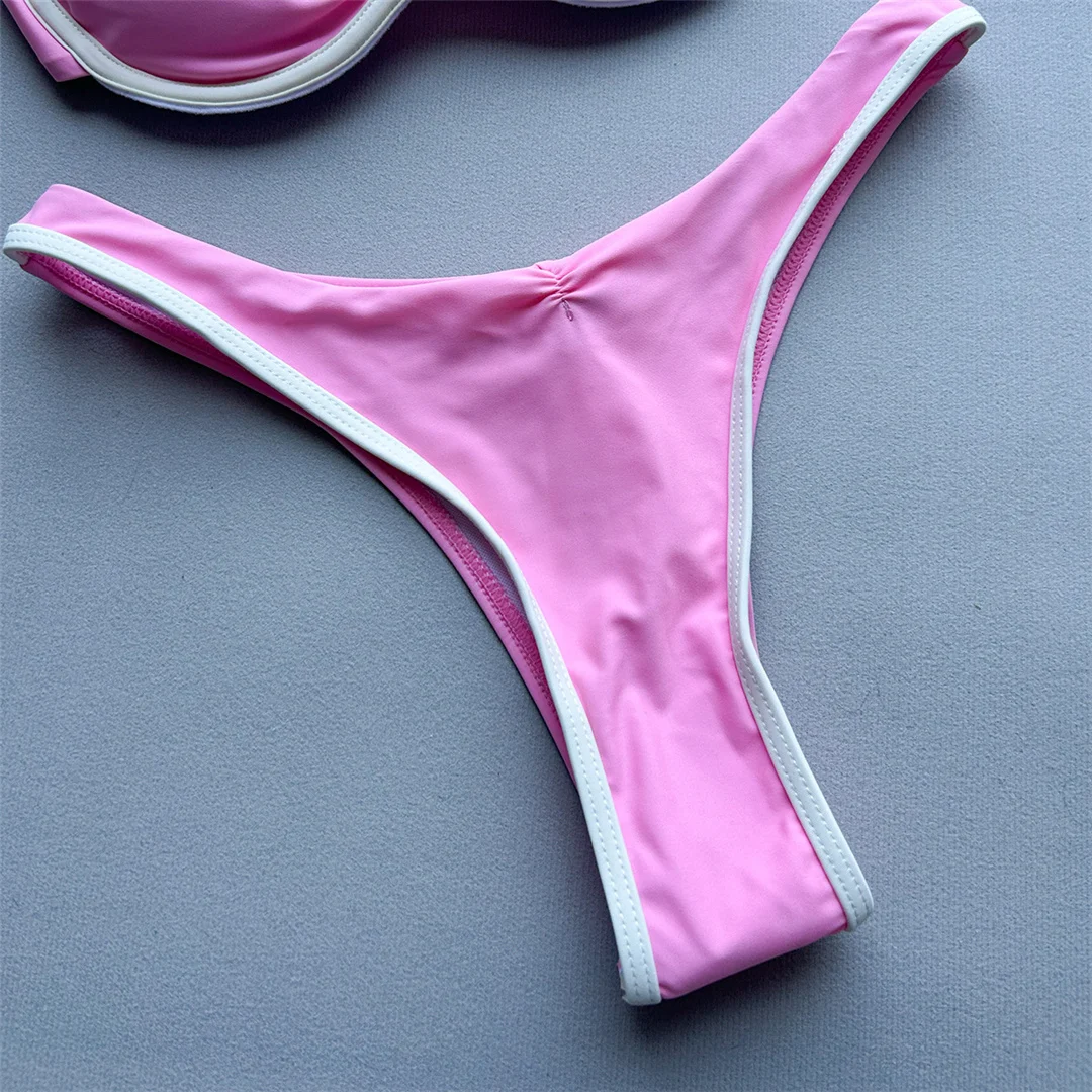Splicing-Bikini mit Bügel, Damen-Badeanzug, zweiteiliges Bikini-Set, brasilianischer Badeanzug mit Polsterung, Badebekleidung, Schwimmbekleidung V8457 – Detail 12