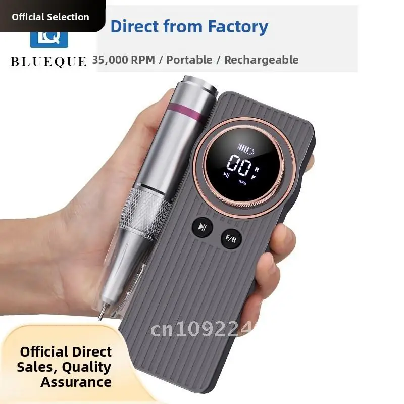 Hoge snelheid draagbare nagellakmachine 35000 RPM oplaadbaar polijstgereedschap voor manicure zwart / zilver