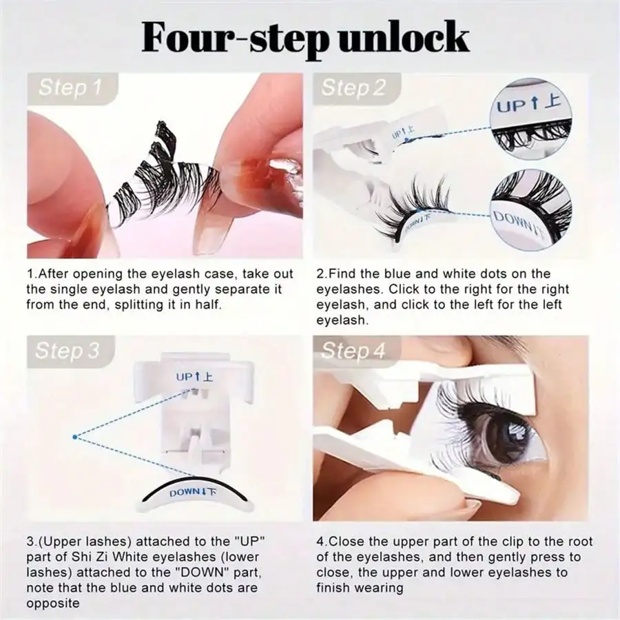 مجموعة الرموش المغناطيسية - رموش قابلة لإعادة الاستخدام بدون غراء، مع أداة توزيع المكياج، مادة خالية من الكحول، أدوات مكياج عيون احترافية