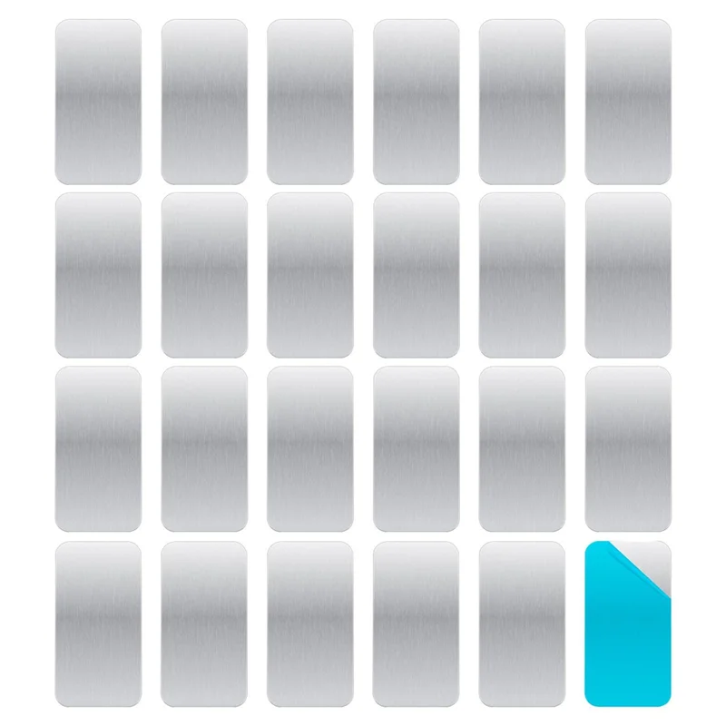 THIVN-24Pcs Adhesive Metal Plates For Magnetic Mounts, 2.36X1.18In Metal Strips With Adhesive For Non-Steel Vent Use