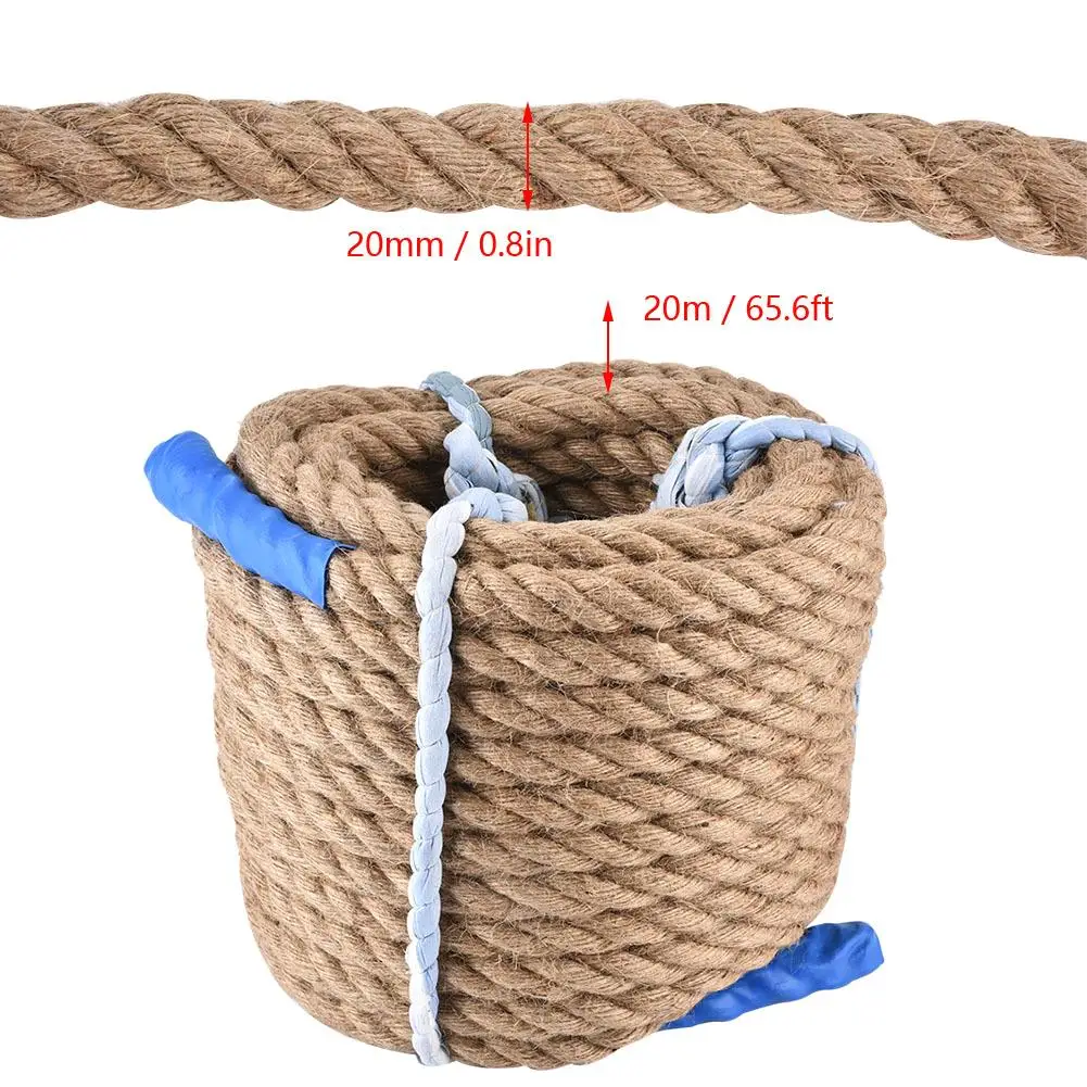 Durable Jute Rope for Outdoor Sports, Climbing, Tug of War & Bundling - Heavy-Duty Twine