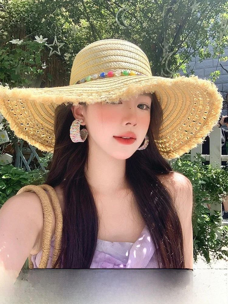 rouiiefao-cappello-di-paglia-da-donna-lefei-design-intrecciato-traforato-tesa-larga-protezione-solare-per-spiaggia-e-vacanze-traspirante-in-materiale-naturale