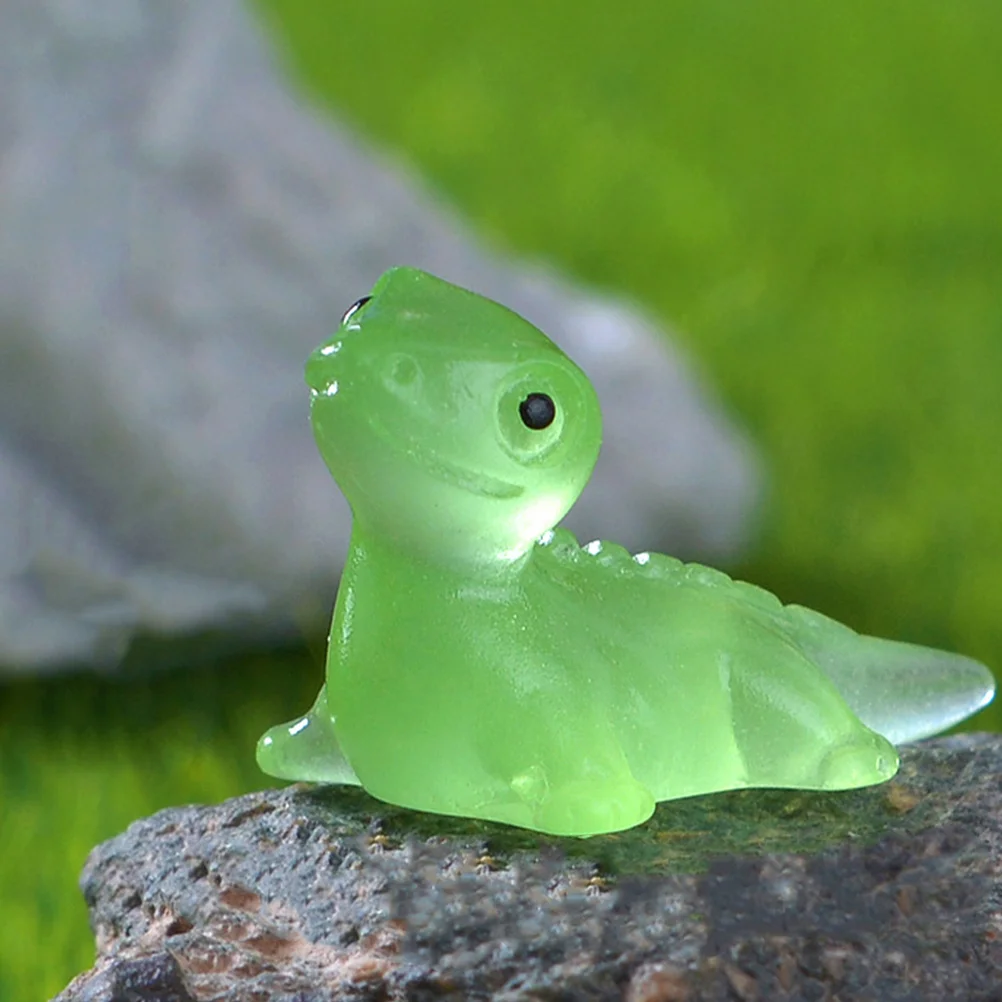 Micro Landscape Lizard Small Resin Animal Craft Mini Glowing Figurine Garden Miniature Ornament Halloween Decorations Toys