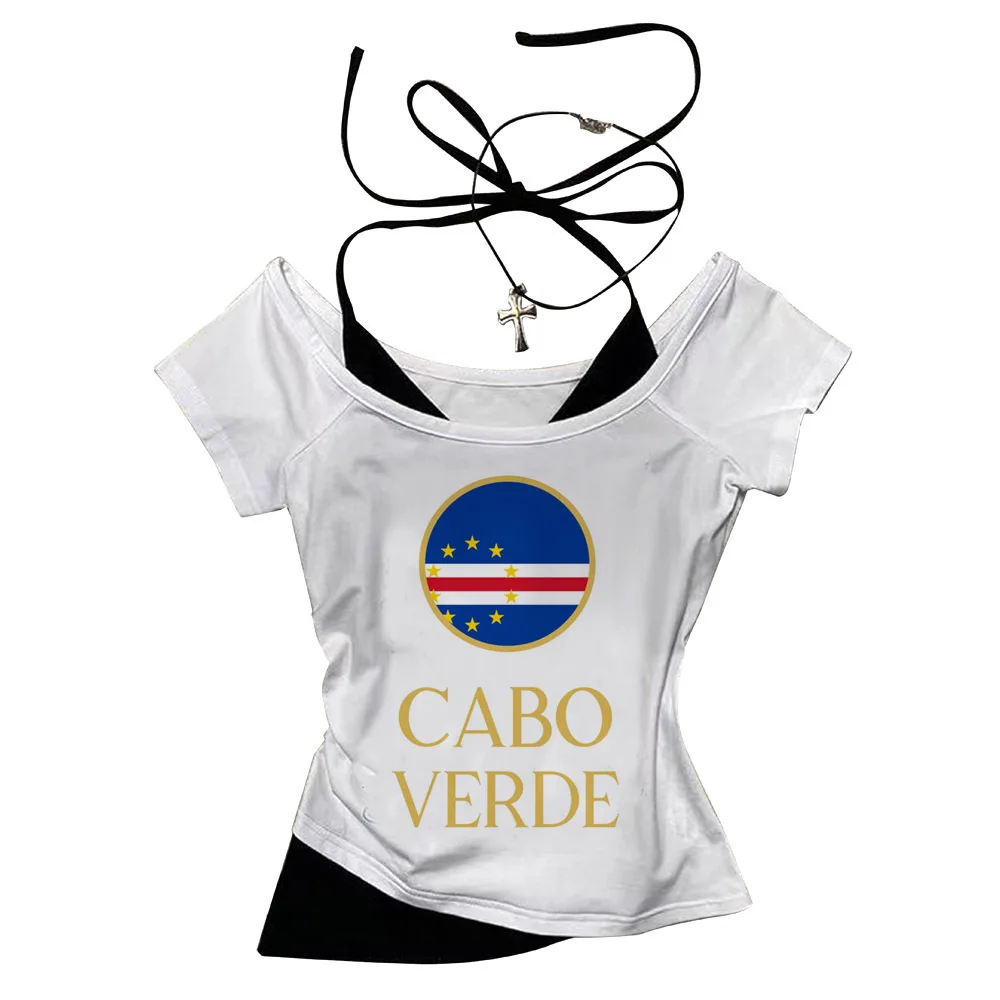 Cabo Verde crop top ladies korean fashion manga goth graphic 2000s tshirt streetwear vintage cutecore cheap alternative