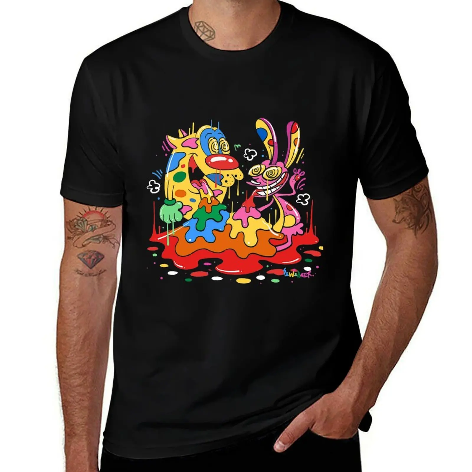 

Ren and Stimpy T-Shirt Large Size Short Sleeve T-Shirt