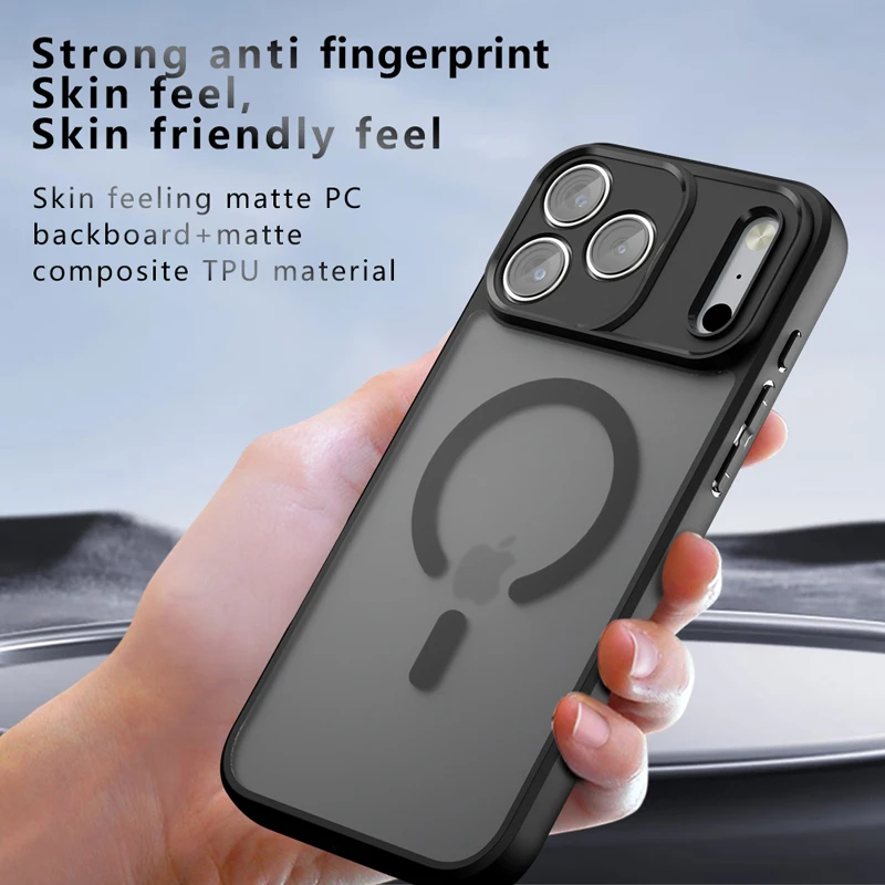 

Для iPhone 17 Pro Max 17 Air чехол противоударный магнитный матовый ПК + ТПУ полупрозрачный чехол с защитой от отпечатков пальцев для iPhone 17