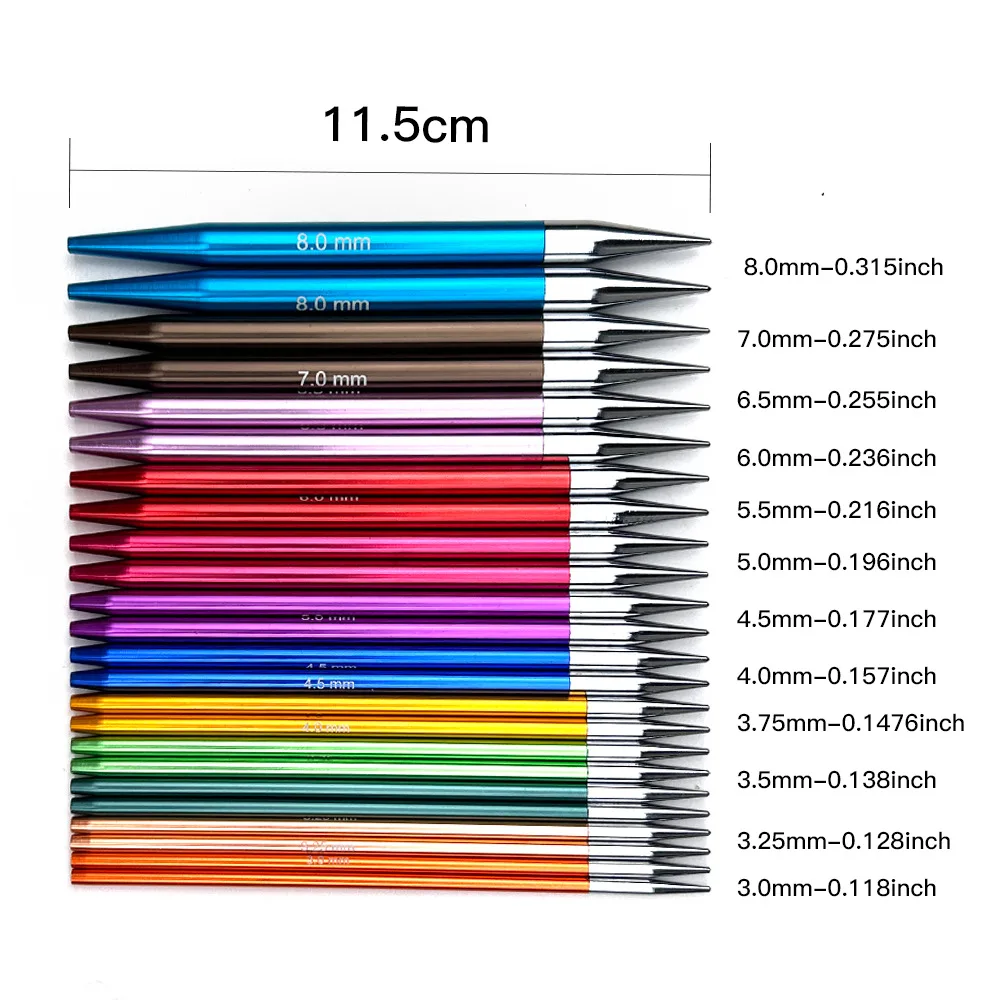 12 Pairs Aluminum Oxide Sweater Needle Double Color Detachable Circular Weaving Needles Interchangeable Knitting Tools Set