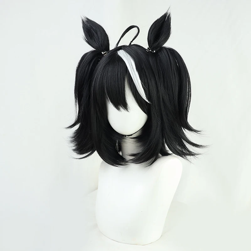 Jogo bonito derby kitasan preto cosplay peruca festival menina cosplay peruca para festa de halloween adulto mulheres homens