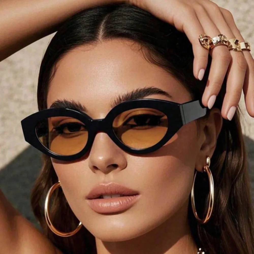 Fashion Small Oval Sunglasses Women Luxury Brand Design Sun Glasses Retro Narrow Frame Shades UN Protection Eyewear Goggles